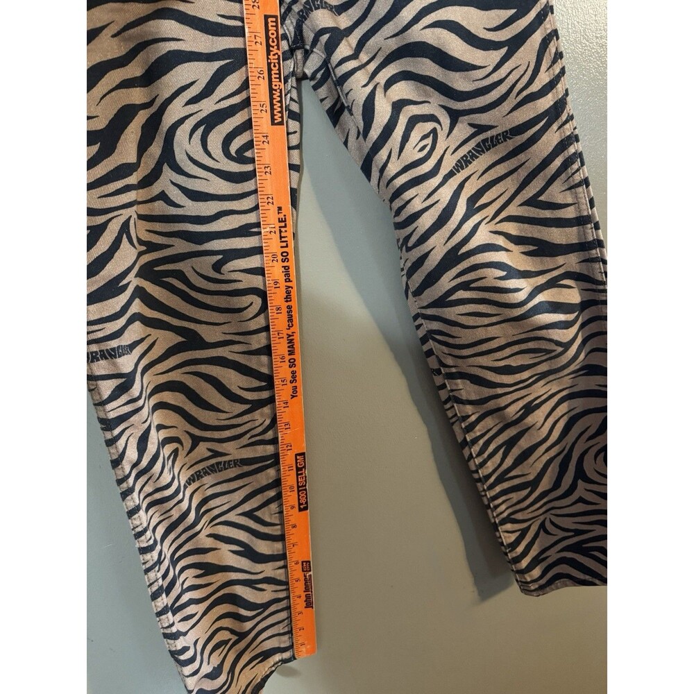 Wrangler 603 Wild West High Rise Straight Jeans Purr Tiger Zebra Print 28X28 - Picture 4 of 10